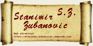 Stanimir Zubanović vizit kartica